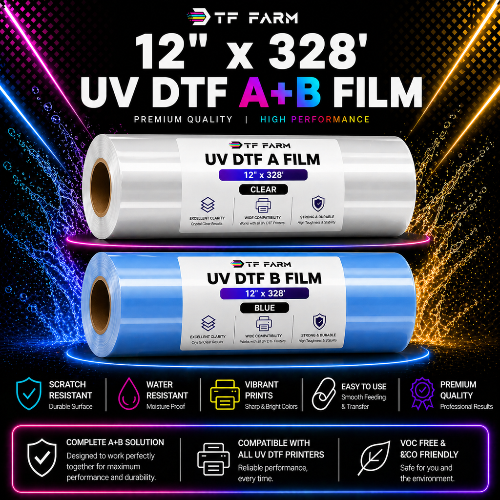 UV DTF Film Roll 12" x 328' (30cm x 100m) – A+B Film Rolls