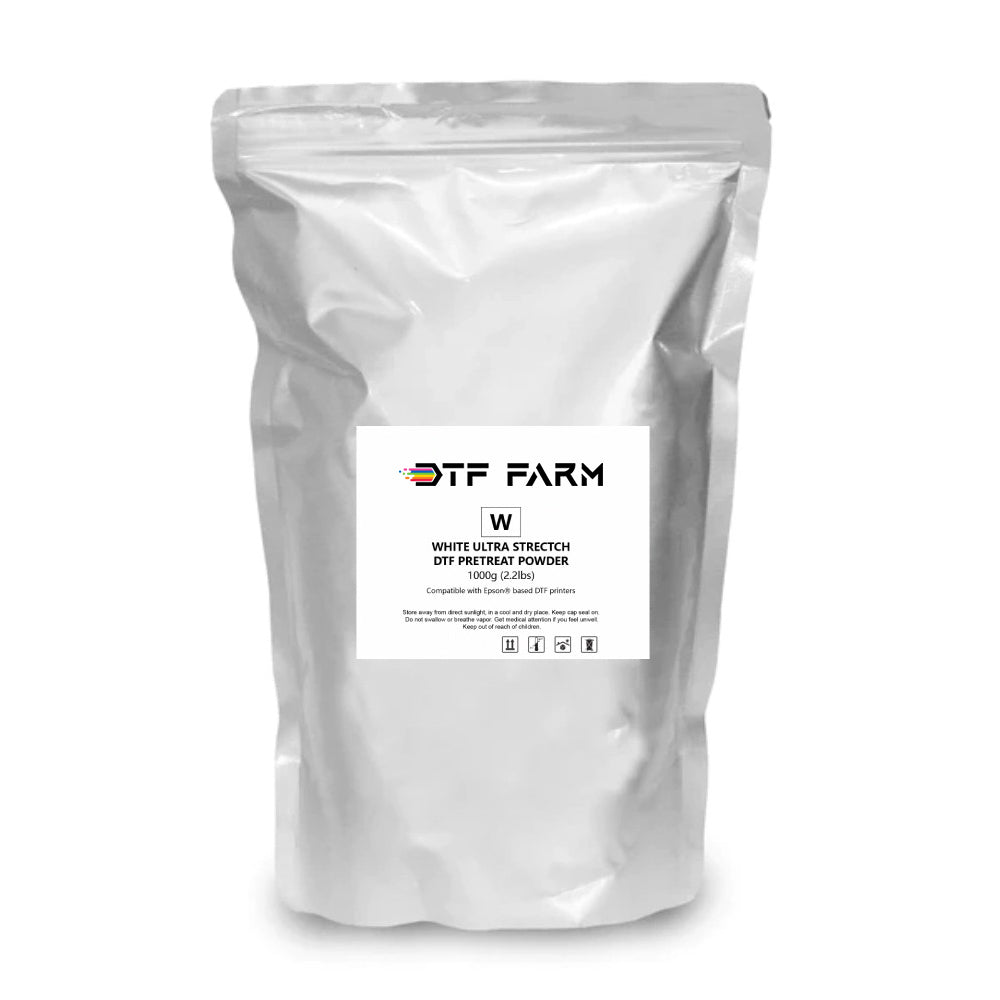 Premium DTF Powder 1kg (2.2lbs) – White Ultra Stretch Adhesive Powder