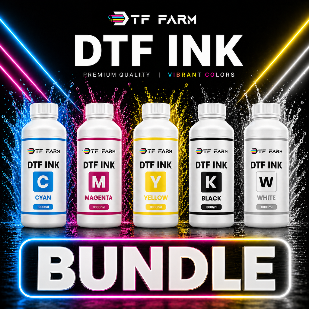 DTF Ink Bundle – CMYK + White (Premium Set)