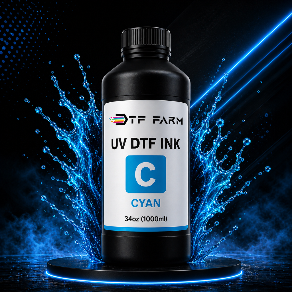 UV DTF Ink Bundle – CMYK + White + Varnish (Complete Set)