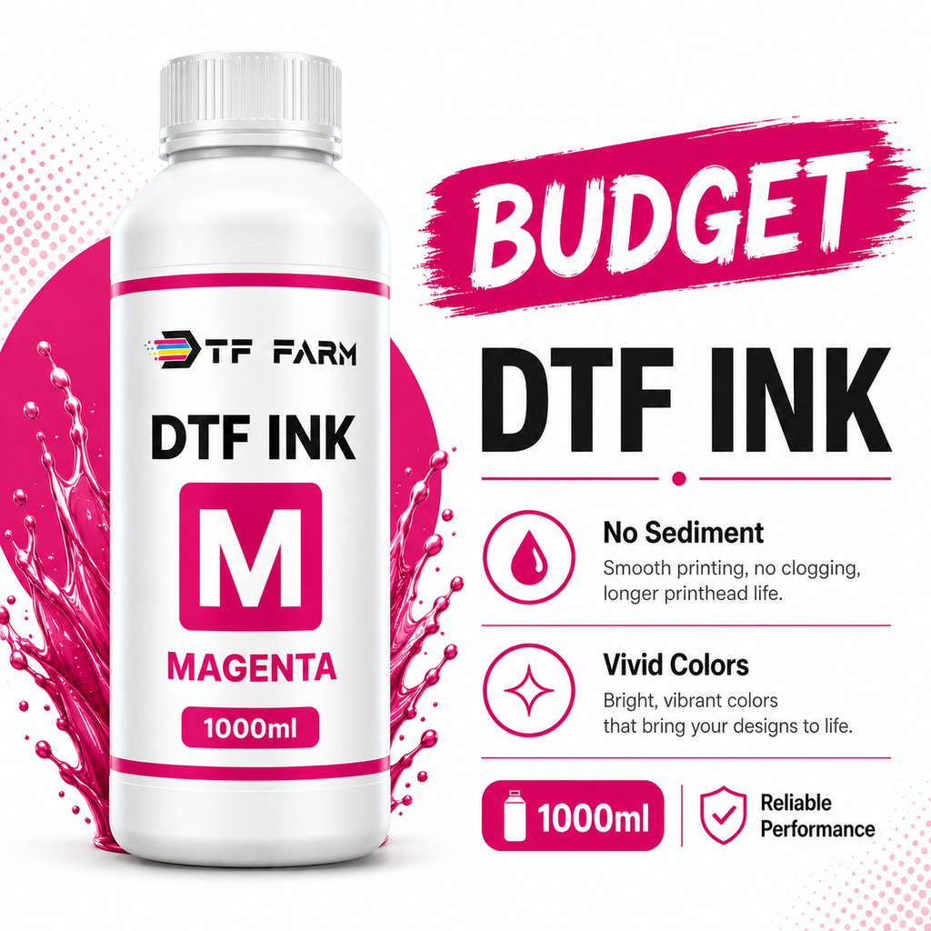 DTF Ink 1L (34oz) Budget Textile Pigment Ink for DTF Printing