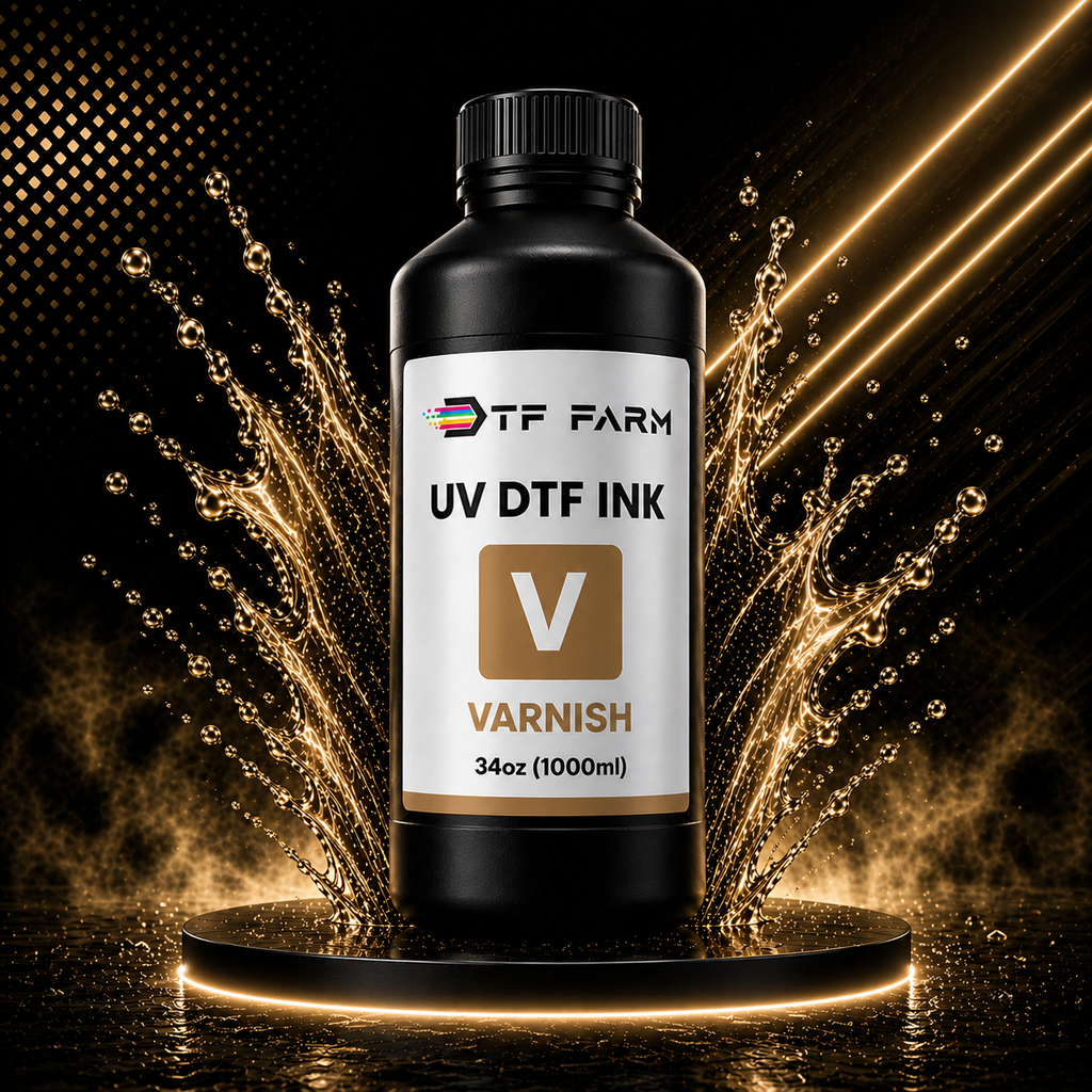 UV DTF Ink Bundle – CMYK + White + Varnish (Complete Set)
